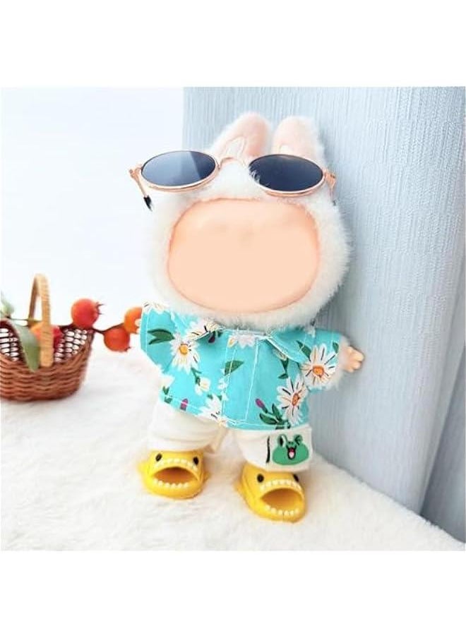 Handmade 3-Piece Crochet Beach Outfit for 17cm Labubu – Stylish Summer Clothes Set with Accessories for Collectible Dolls (TypeB3,4PCS)