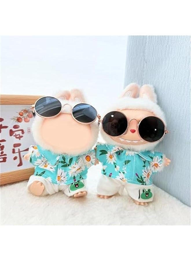 Handmade 3-Piece Crochet Beach Outfit for 17cm Labubu – Stylish Summer Clothes Set with Accessories for Collectible Dolls (TypeB3,4PCS)