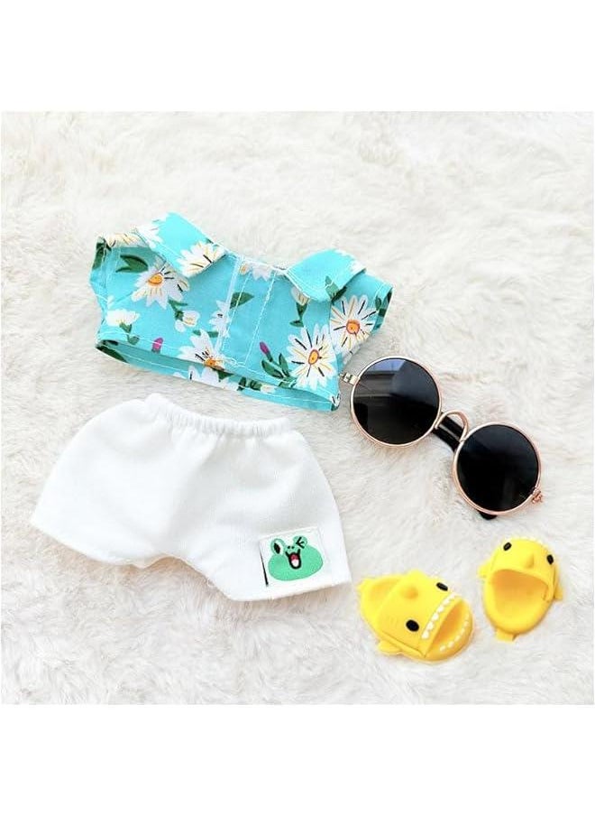 Handmade 3-Piece Crochet Beach Outfit for 17cm Labubu – Stylish Summer Clothes Set with Accessories for Collectible Dolls (TypeB3,4PCS)