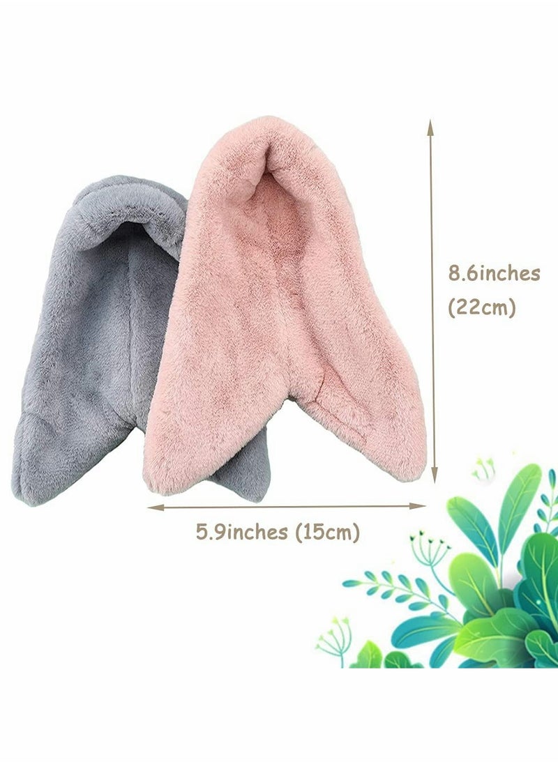 Plush Bird Tent, Parrot Toy, Comfortable Corner Hanging Warm Blanket Bird Nest Bird Bed, Bird Cage Hammock Warm Nest for Parrot Lovebirds Small and Medium Birds (2pcs, Gray Pink)