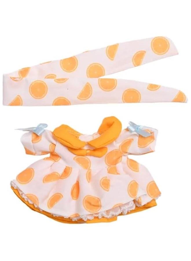 17cm Doll Clothes Suitable for 17cm labubu Dolls Accessories 1yellow Dress+1hairbin No Doll