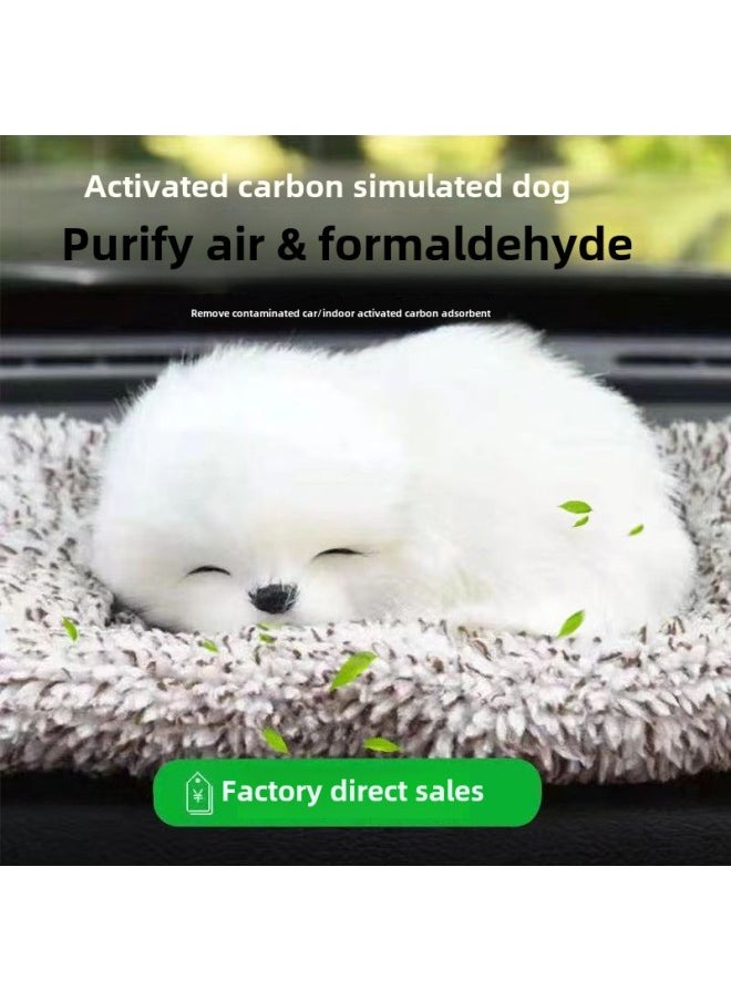 Simulation Puppies Cute Sleeping Cats And Dogs Send Friends To Scenic Spots Ornaments Toys Stalls Small Gifts-Color:Little Green Smokie Delivers Grey Velvet Pad (Not Called)