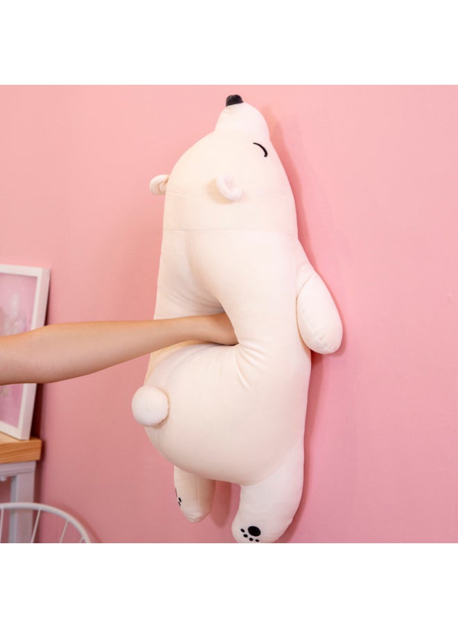 Hugging Bear Teddy Bear Soft Plush Toy Long Pillow Doll Sleeping Doll Female Birthday Valentine's Day Pengde-Specifications:90cm (promotion, 8 Items Per Day)♜-Color:Off-white Soft Style [brown Striped Clothes]♜