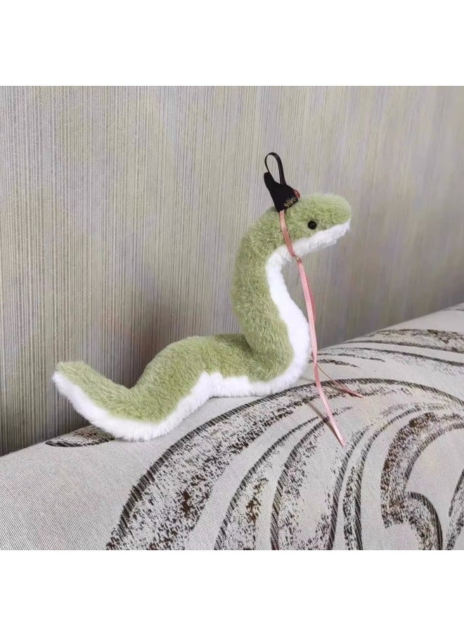 Plush Small Snake Doll Can Be Winding And Bending Shape 2025 Small Green Snake Mascot Doll Zodiac Toy Ornaments-Specifications:Long Year Of The Snake Snake-Color: 1 Pack