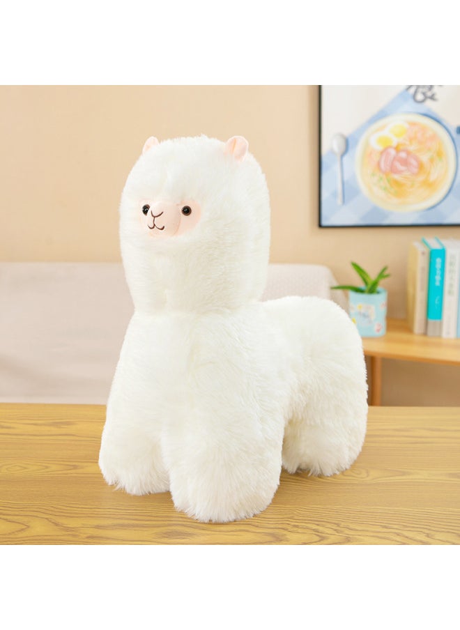 Long-haired Alpaca Doll Cute God Animal Plush Toy Doll Fried Pony Pillow Doll Birthday Gift-Specifications:50cm-Color:White