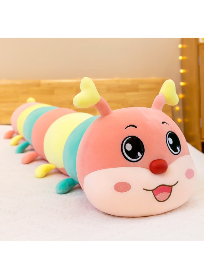 Colorful Caterpillar Pillow Long Pillow Cute Plush Toy Girls Bed Doll Doll Children-Specification:＜＞﹣➺110cm Subscribe And Get A Small Pendant௹༻＜＞-Color:＜＞﹣➺Pink௹༻＜＞