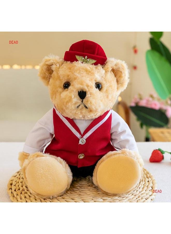 Police Cub Bear Doll Traffic Police Cub Bear Doll Uniform Fireman Teddy Bear Plush Toy Girl Children Gift-Specifications:25cm [excellent Price/warranty]-Color:Police White Bear Rabbit Plush Sitting
