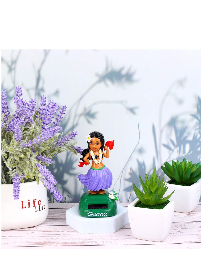 SYOSI Solar Powered Hawaiian Hula Girl Car Ornaments Solar Dancing Toy Dashboard Solar Powered Toys Car Dashboard Solar Powered Toys Hula Girl Shaking Head Figure Statue for Car Interior Decoration