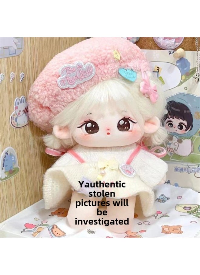 Cotton Doll With Birth Certificate Plush Toy Doll Can Be Changed To Send Girls Gifts-Specifications: + Star Pendant + Star Hairpin + Comb + Rubber Band + Blush + Sticker-Color:Wan'er + 2 Random Clothes + 8-piece Set + Care Solution + Shell Broken Certificate