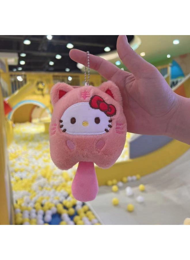 TikTok Girl Plush Pendant Sanrio Series Kulomi Doll Keychain Clasp Doll Doll Toy Batch-Colors:Variable Coolomie Silver Buckle-Height:15cm High