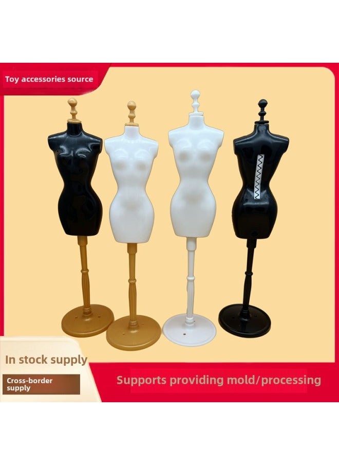 Dress Up 30cm Model Doll Big Skirt Clothing DIY Design Printing Toy Wedding Dress Display Bracket Accessories-Color:Hollow Style-white