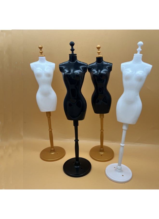 Dress Up 30cm Model Doll Big Skirt Clothing DIY Design Printing Toy Wedding Dress Display Bracket Accessories-Color:Hollow Style-white