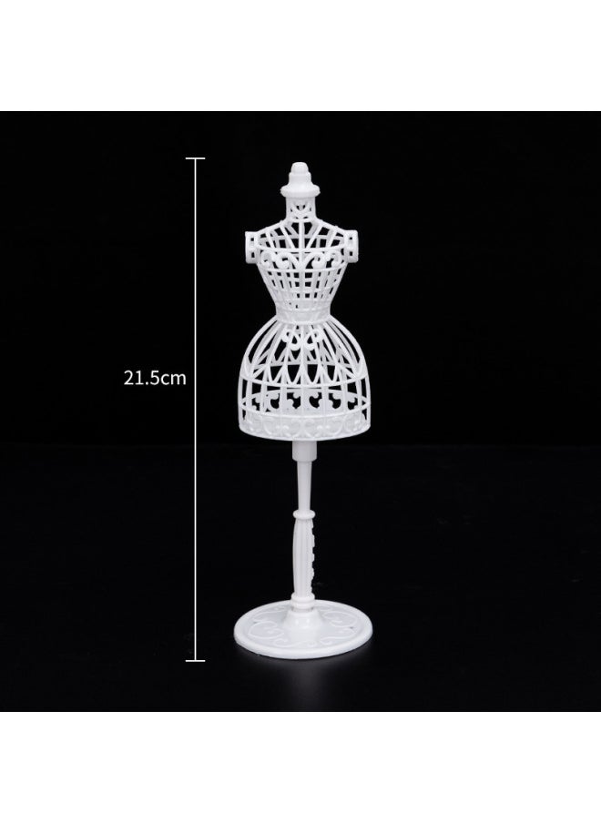 Dress Up 30cm Model Doll Big Skirt Clothing DIY Design Printing Toy Wedding Dress Display Bracket Accessories-Color:Hollow Style-white