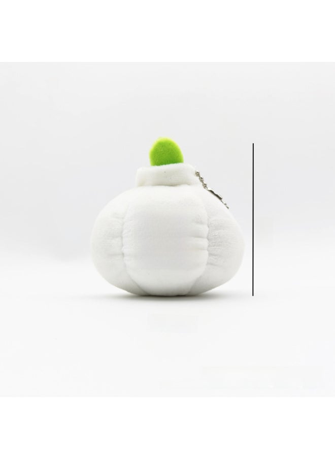 Funny Garlic Doll Key Chain Backpack Pendant Plush Doll Green Onion Bag Hanging Cute Cartoon Key Chain-Color:Welsh Onion + Bead Chain-Height:Figure