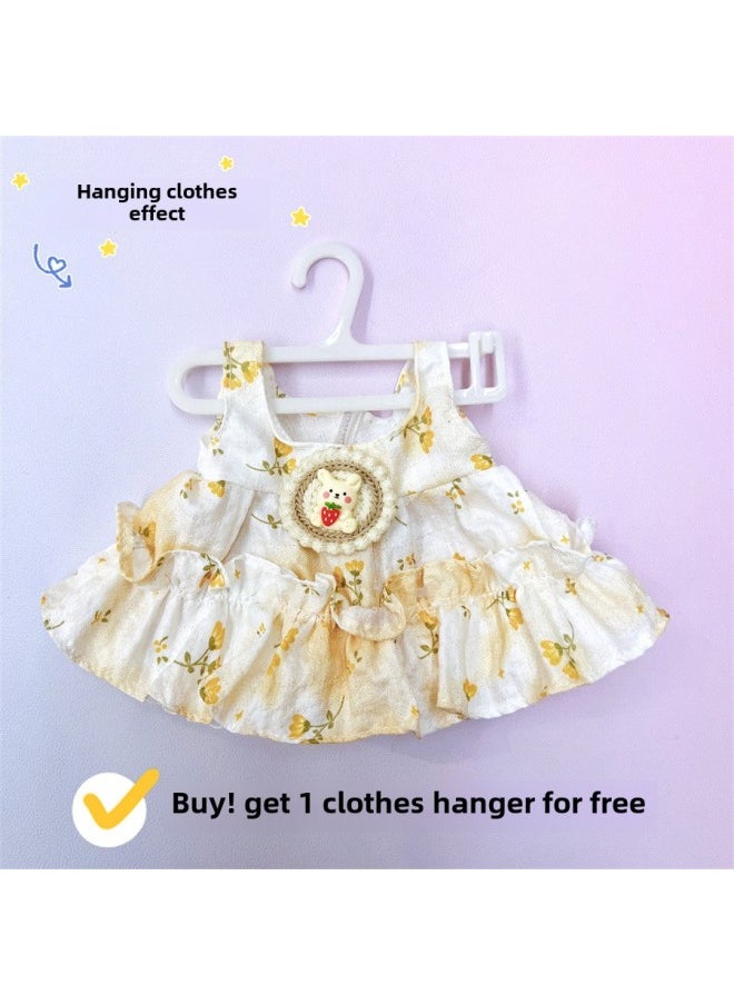 Guofeng 40/20cm Doll Antique Cute Chinese Clothing Sitting Position 40/20cm Cotton Doll Clothes Suit-Specifications:20cm Cotton Doll Clothes  Doll Not Included-Color:Flower Bunny Green  Set