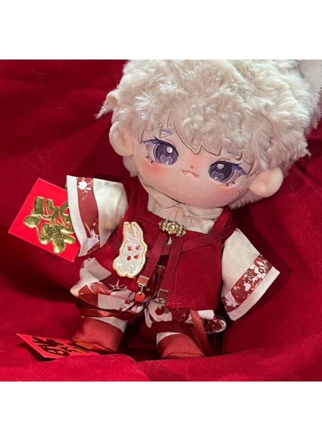 Guofeng 40/20cm Doll Antique Cute Chinese Clothing Sitting Position 40/20cm Cotton Doll Clothes Suit-Specifications:20cm Cotton Doll Clothes  Doll Not Included-Color:Flower Bunny Green  Set