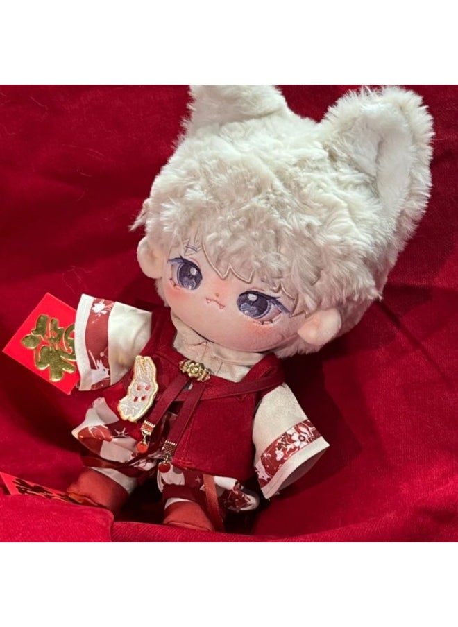 Guofeng 40/20cm Doll Antique Cute Chinese Clothing Sitting Position 40/20cm Cotton Doll Clothes Suit-Specifications:20cm Cotton Doll Clothes  Doll Not Included-Color:Flower Bunny Green  Set