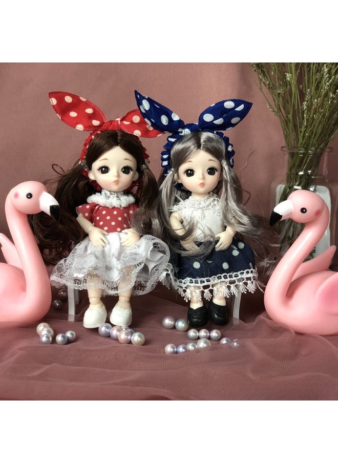 Enamel/plastic Dolls Toy Figurines Playsets - Cute Kawaii Style Collectible Miniatures For Kids' Playtime Fun-Color:Rabbit Suspenders-Height:Whole Doll ]