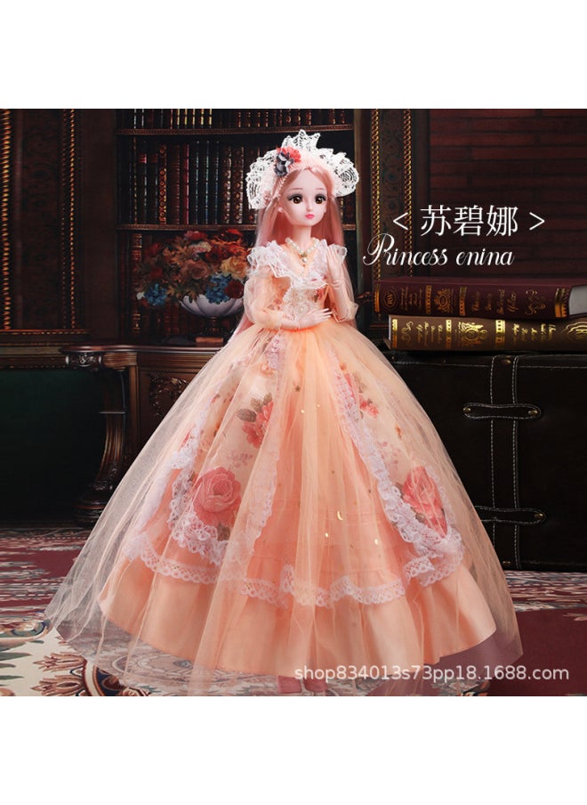 60cm Extra Large Sweet Barbie Doll Suit Toy Girl Princess Children Play House Talk Gift Play-Color:[Blink Version] Su Bina-Height:[Big Gift Box] 60cm Music Edition Gift 2 16 Clothes
