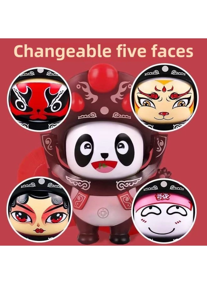 Internet Red Explosions Panda Face-changing Sichuan Opera Doll Desktop Ornaments National Tide Memorial Holiday Gift Doll Pendant Wholesale-Color:Random Color - Bow Tie Large Panda Face Changing