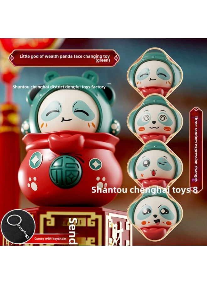 Panda Face-changing Doll Sichuan Opera Face-changing Doll Little God Of Wealth Face-changing Doll Hand-held Doll Gift Stall Wholesale-Color:Little God Of Wealth Face Changing  Opp-bag