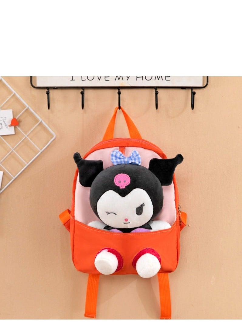Kawaii Plush Kuromi Bag for Girls, Backpack Cute Cartoon Shoulder Anime Toy Fans