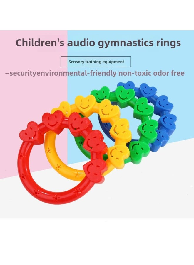 Sound Gymnastics Ring Rattle Children's Star Smiling Bracelet Love Gymnastics Ring Bracelet Dance-Specifications:Love Sound Gymnastics Ring Yellow
