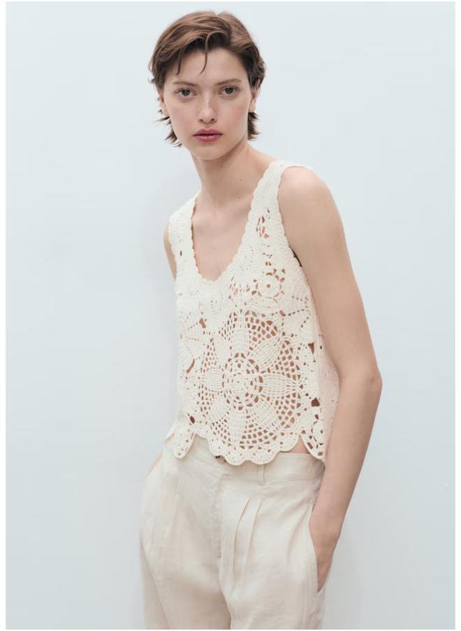 Crochet Top With Flowers