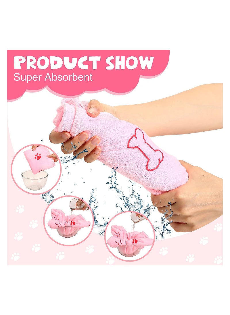 4 Pieces Dog Towels for Drying Dogs Puppy Towel Bulk Microfiber Absorbent Towel Pet Bathing Supplies Quick Drying Paw Towel for Medium Dogs Cats Pets Shower 23.6 x 39.4 Inch