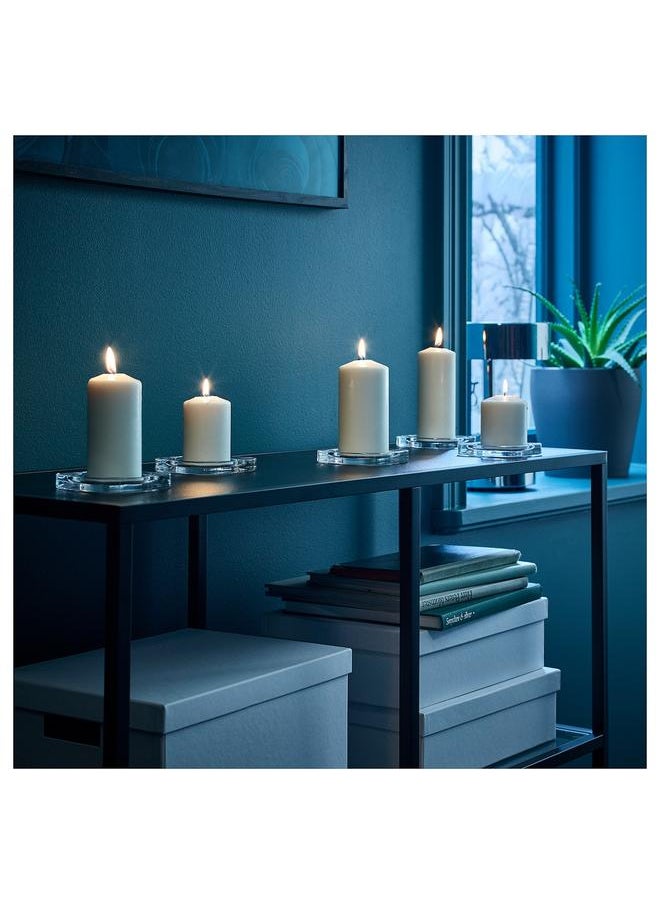 Unscented block candle, set of 5, natural