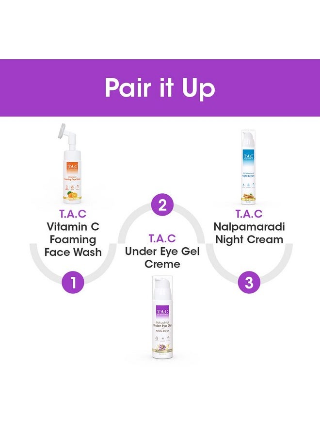 Tac Bakuchiol Under Eye Gel Cream - Dark Circles Removal, Retinol Formula With Potato Starch - Wrinkle Lift, Anti-Ageing Solution For Men & Women, For Dry & Puffy Eyes - 25