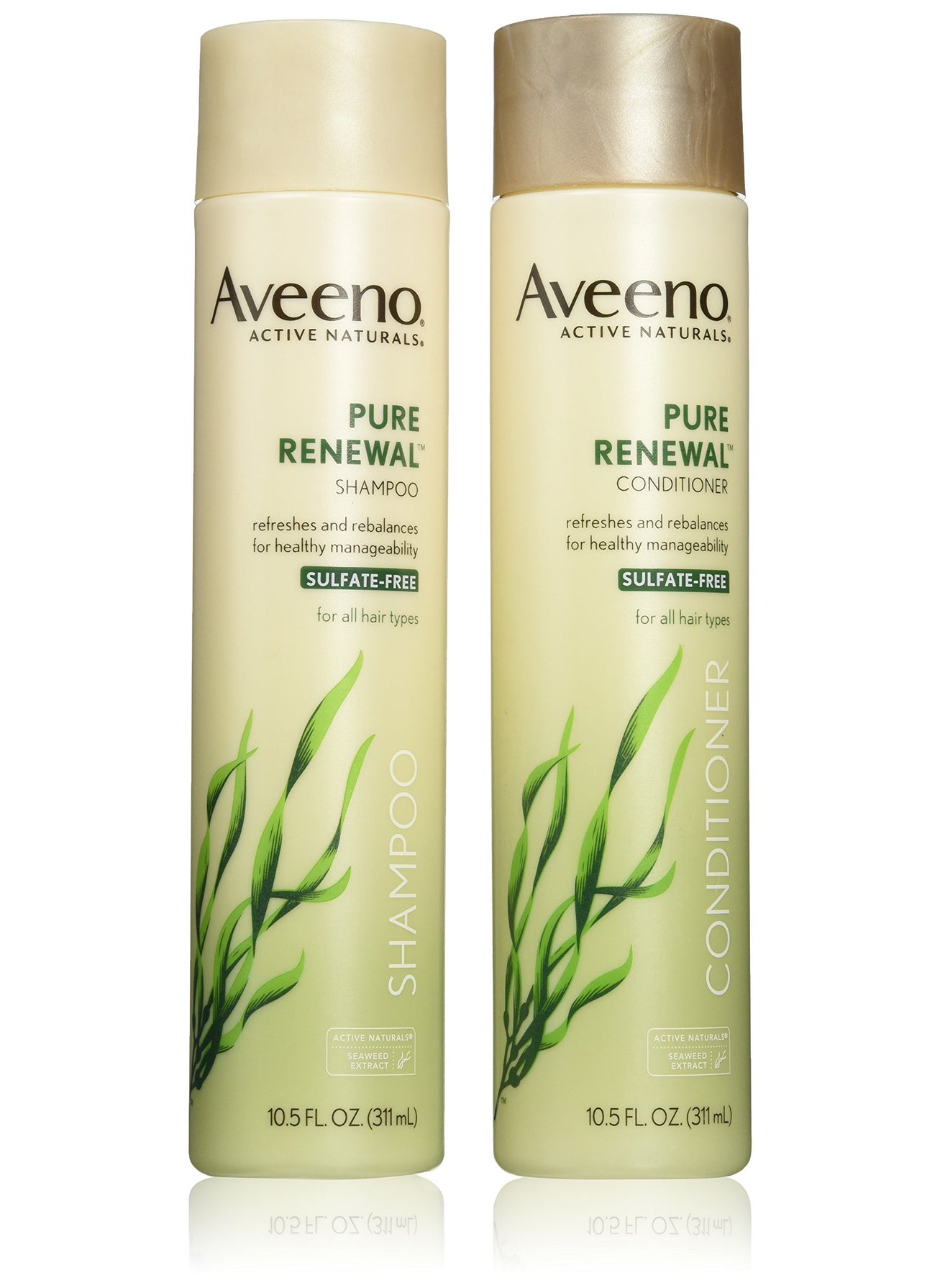 Aveeno Active Naturals Pure Renewal Shampoo and Conditioner Set, 10.5 Fluid Ounce each