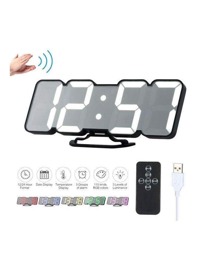 Wireless LED Alarm Clock Black/White 23.5 x 4 9.2cm