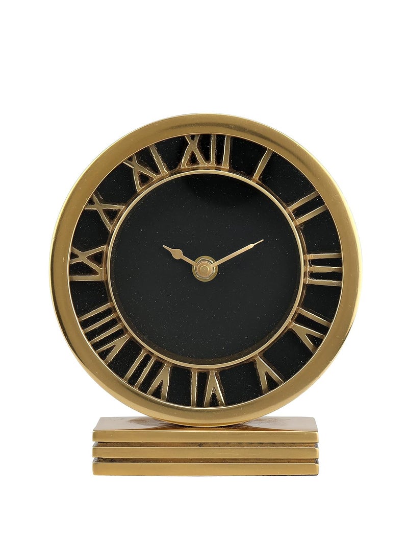 Decor de Maison Handcrafted GoldBlack Timepiece Table Clock Premium Design Clock Used for Office Desk Bedroom Living Room Centre Table Shelf 6 inch Height