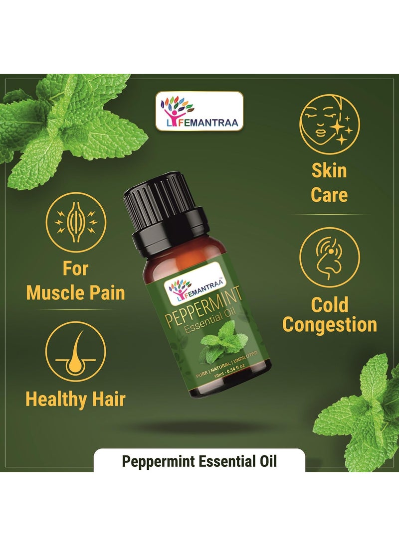 Lifemantraa Pure Lavender Peppermint Lemon Sweet Orange and Tea Tree Essential Oil for Home Fragrance Diffuser Essential Oils Set for Room Air Freshener Aroma Oil Diffusers Soap Making Candle Making 10ml Each 50ml