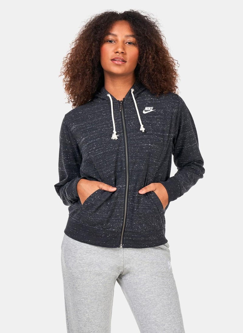 Women's Sportswear Gym Vintage Full-Zip Hoodie