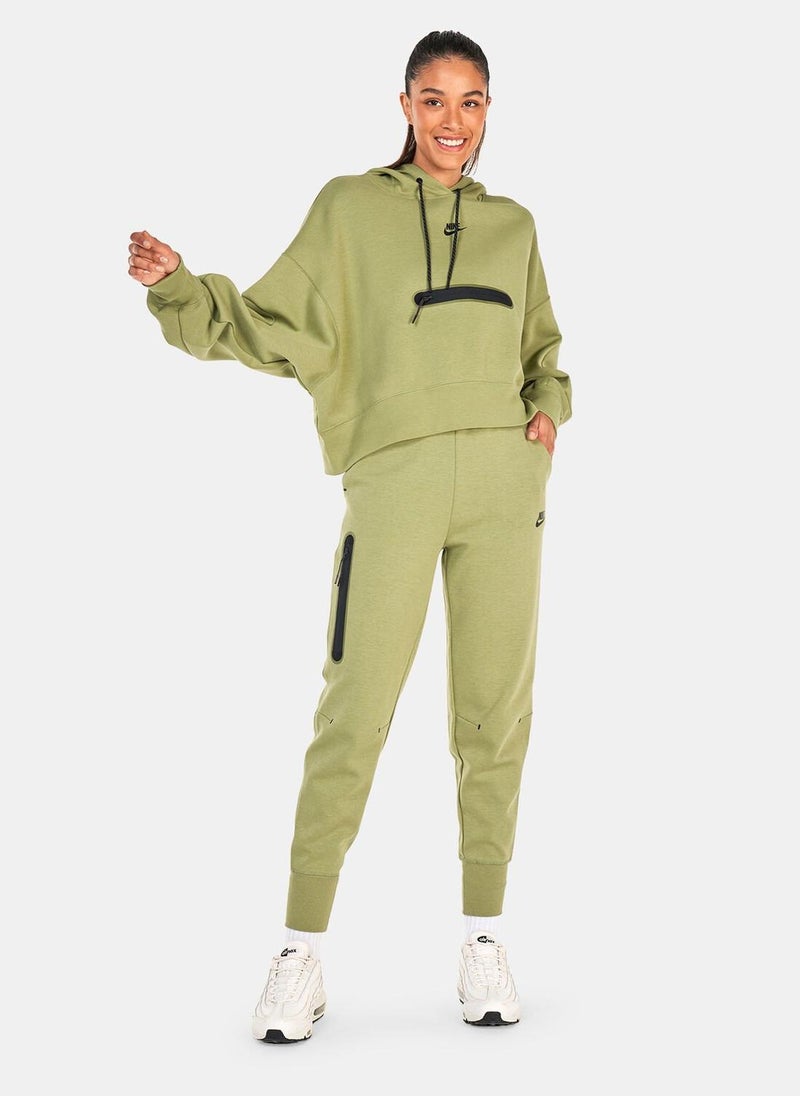 Women's Sportswear Tech Fleece Over-Oversized Crop Pullover Hoodie
