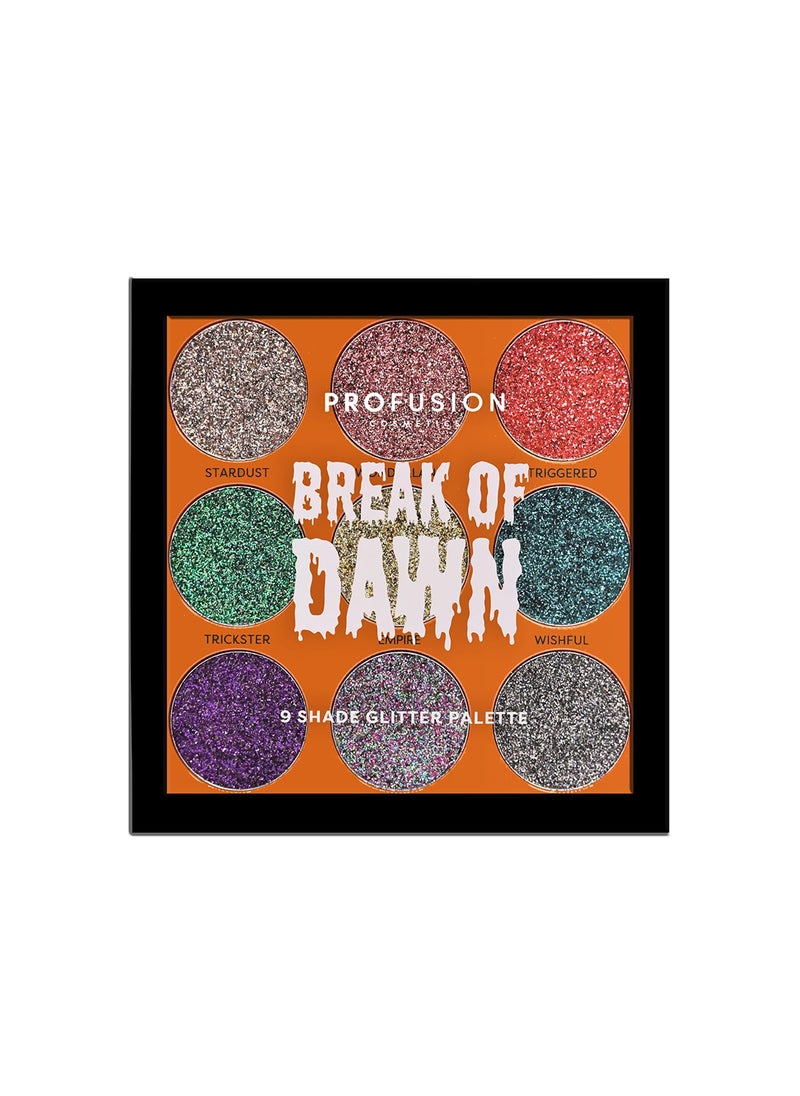 Profusion Cosmetics Spookarama | Break of Dawn 9-Shade Pressed Glitter Palette