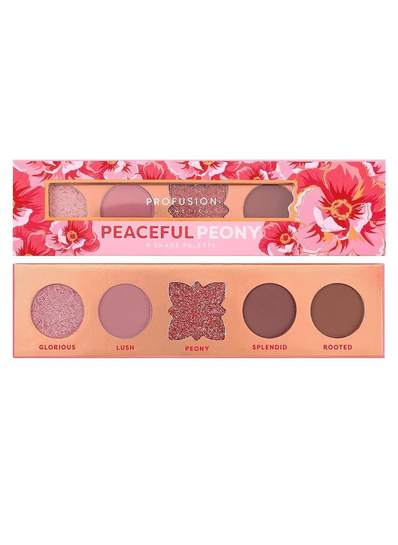 Profusion Cosmetics Blooming Hues 5 Shade Eyeshadow Palette, Pink
