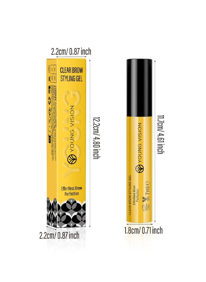 Clear Brow Styling Gel,Eyebrow Gel Makeup, Long-Lasting Charming Brow Glue, Waterproof Clear Brow Gel, Smudge-Resistant, Quick-Dry Brow Wax For Defined Natural Looking Eyebrows 7ml