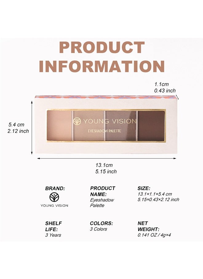 Eyeshadow Palette,4 Shades Of Eye Shadow Palettes Makeup Palettes Waterproof Long Lasting Natural Mixing Pigment #C Sandy shadow