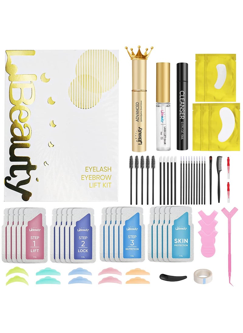 Libeauty Eyelash lift kit Brow Lamination Kit with Lash Growth Serum New Eyebrow Perm Kit Can Last 68 Weeks Home  Salon Use Black