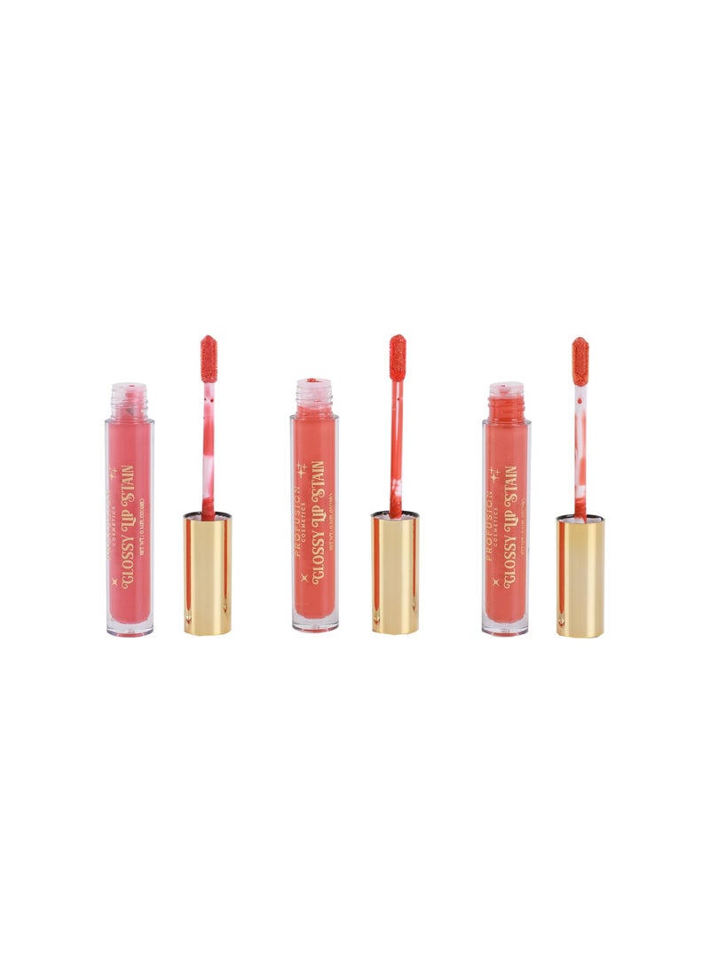 Profusion Cosmetics Sweet Holiday Glossy Lip Stain Trio for Festive Fabulousness, Get Stunning Holiday Looks With 3 Piece Lip Set for Ultimate Holiday Beauty