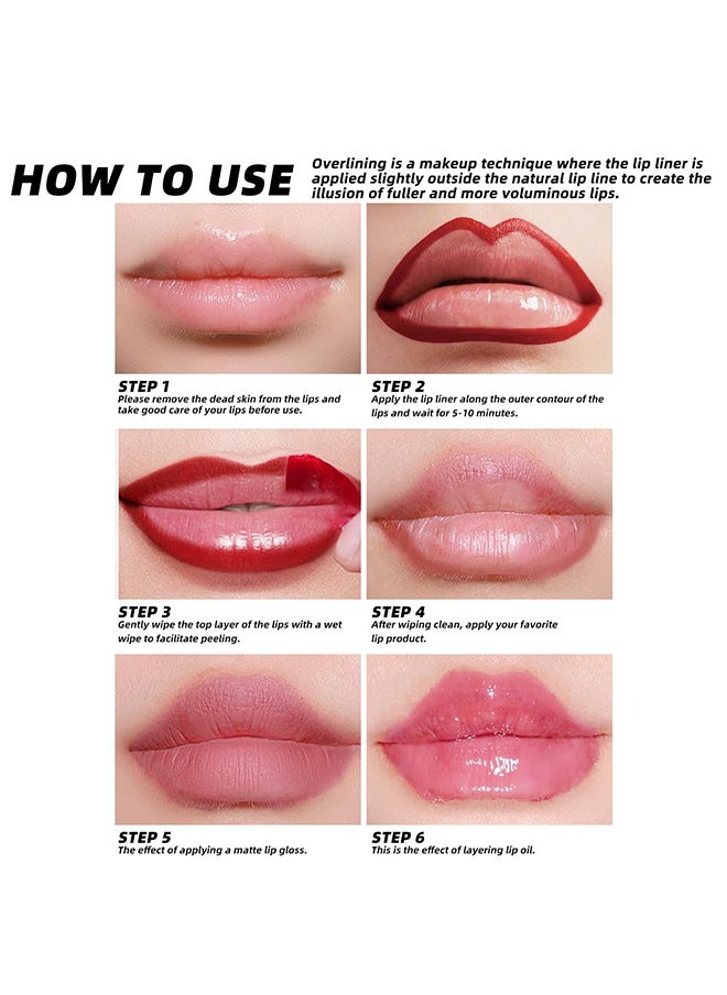 Peel Off Lip Liner, Tattoo Peel Off Lipliner, Matte Finish, Waterproof, Nude Matte Lip Contour for Women Makeup, Precise Lip Definition #02