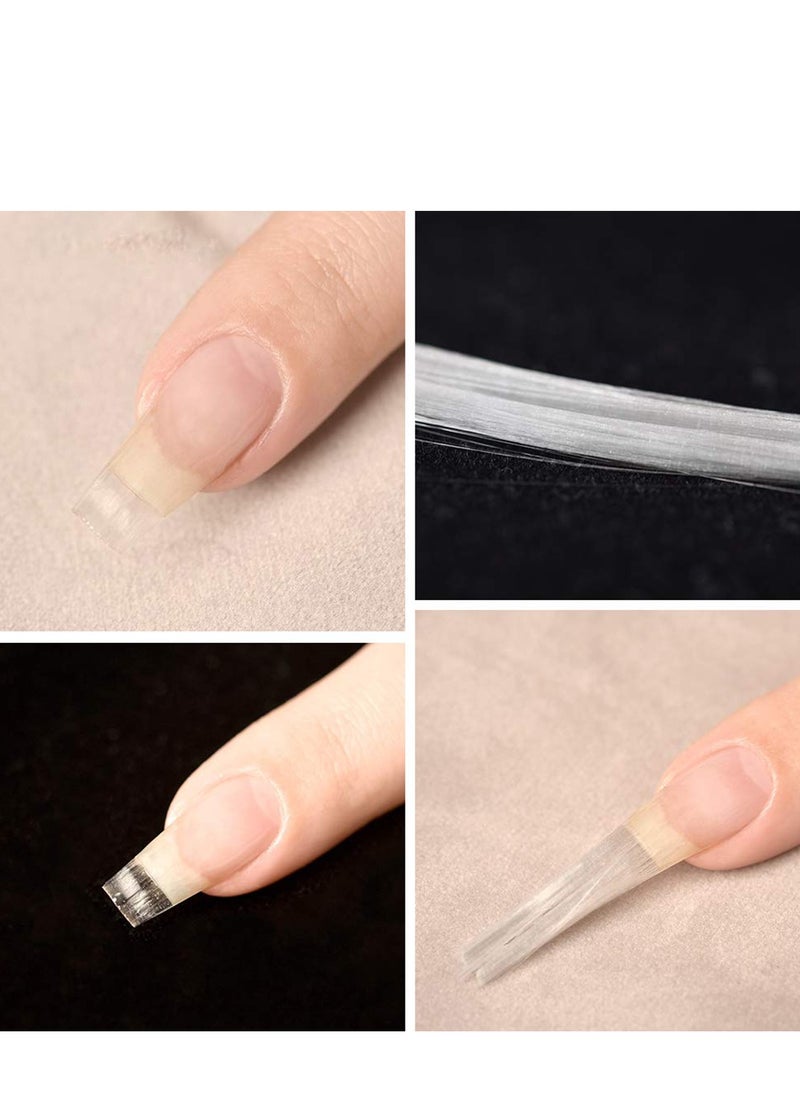 False Nail Extension Fiber, 400cm Fiberglass Nail Extension Kit, Adjustable Shape Nails Lengthening Fibers Tools, DIY Fiberglass Nail, Salon Nail Art Personal Home Use