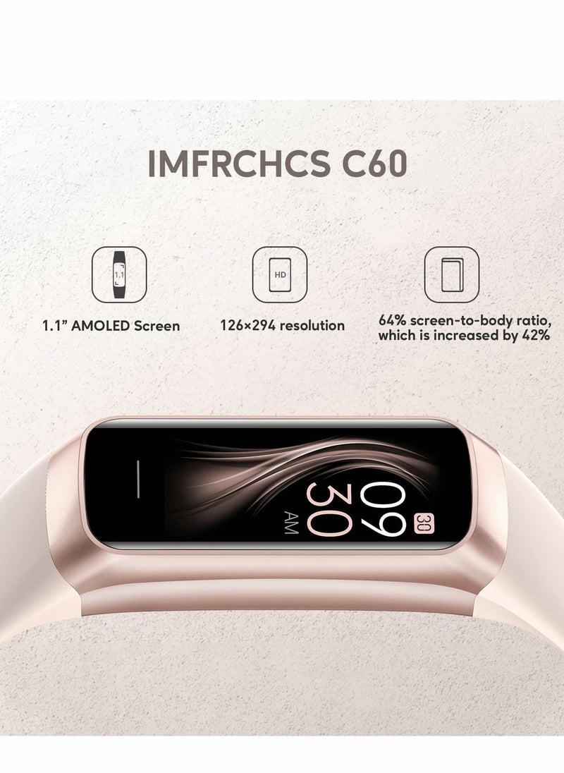 AMOLED Fitness Tracker Smart Watch with Heart Rate Monitor, 5 ATM Waterproof, Sleep & Activity Tracking for Men & Women