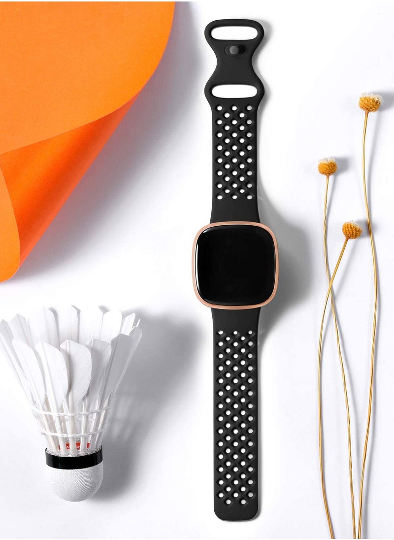 Elastic Strap Compatible with Fitbit Versa 3 for Fitbit Sense Strap,Adjustable Nylon Sports Straps for Women Men, Breathable（4Pcs）
