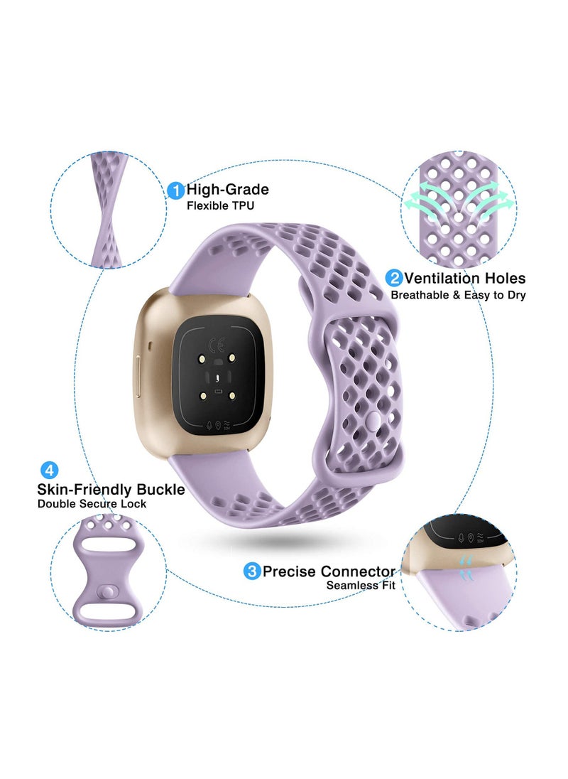 Elastic Strap Compatible with Fitbit Versa 3 for Fitbit Sense Strap,Adjustable Nylon Sports Straps for Women Men, Breathable（4Pcs）