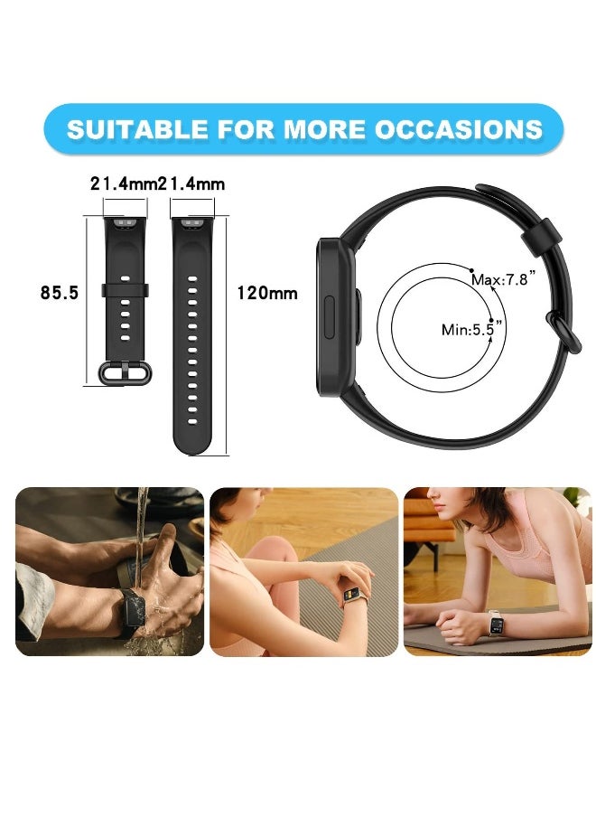 6 Colorful Silicone Straps for Xiaomi Redmi Watch Lite 2 and Mi Watch Lite 2 Replacement