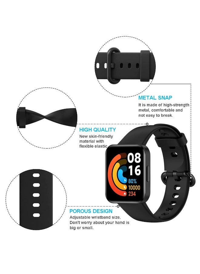 6 Colorful Silicone Straps for Xiaomi Redmi Watch Lite 2 and Mi Watch Lite 2 Replacement